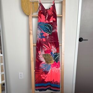 Express Women’s Vibrant Floral Print Maxi Dress Small Flowy Dress